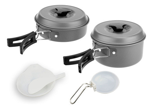 Marmita De Camping Set Cocina Olla Sarten Aluminio Teflonado 1
