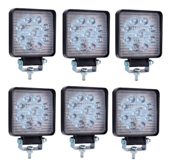 Kit 6 Faros Luz Led 9 Auxiliar  Cuatriciclo Arenero Can Am 0
