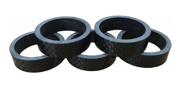 25 Espaciadores Carbono 28,6x10mm Suplementos P/ Horquilla 0