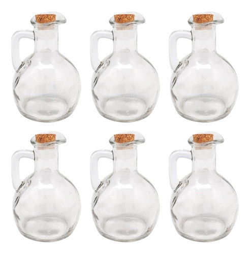 Aceitera Con Tapa De Corcho 180ml Kit X6 Goldsky 0