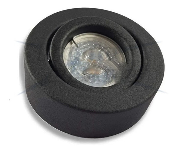 Spot Semi Embutir Movil Plafon Negro Redondo Apto Led Gu10 0