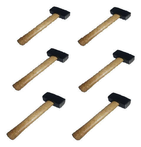 Pack 6 Macetas Con Mango De Madera 0.8kg Fubral 0