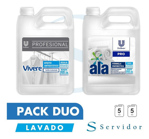 Packduo N°1 Lavado De Ropa Ala Jabón Liquido Mas Vivere X  5 0