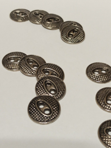 Botones Zamac T 18 Mm Ojito De Perdiz Metal X 12 0