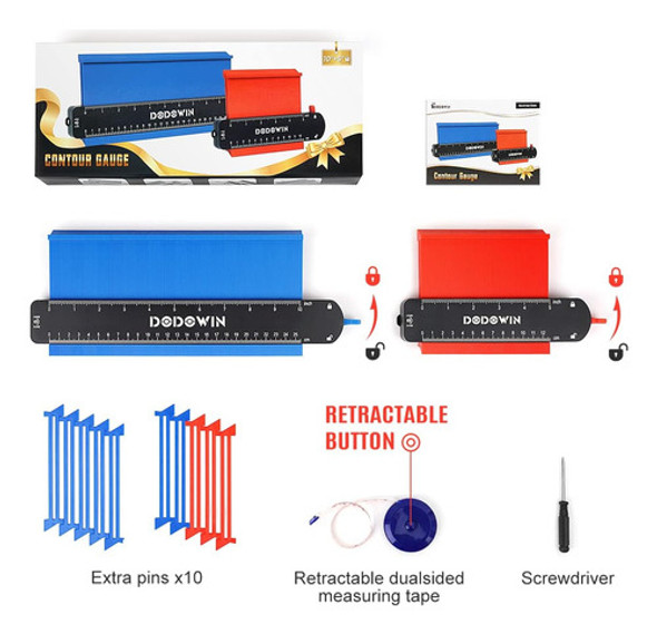 Calibrador De Contorno Dodowin Para Carpintería, 2 Piezas 1
