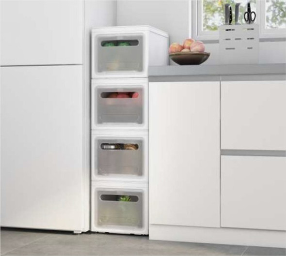Caja  Kenya  Blanca Con Abertura Frontal Transparente  Xl 0