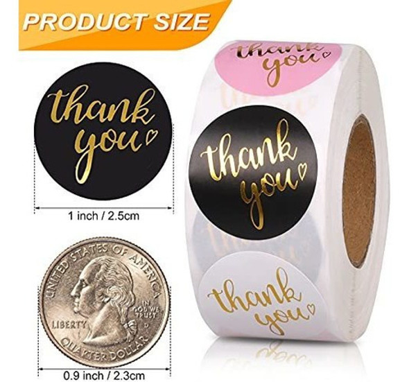 Etiquetas De Agradecimiento X800u Circulo/thank You 4colores 1