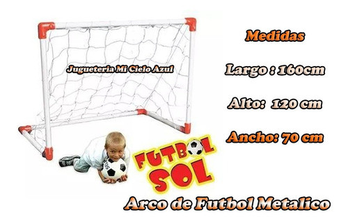 Arco Futbol Metalico Grande 160x120x70cm Mi Cielo Azul 1