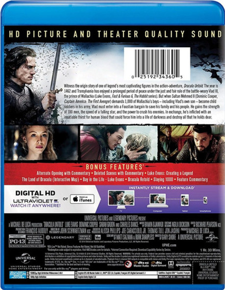 Blu-ray Dracula Untold / La Historia Jamas Contada (2014) 1