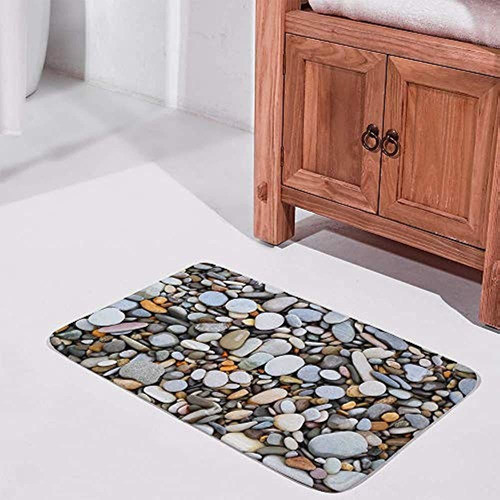 Zhimi Alfombra De Baño Antideslizante Fondo De Piedras Marin 1