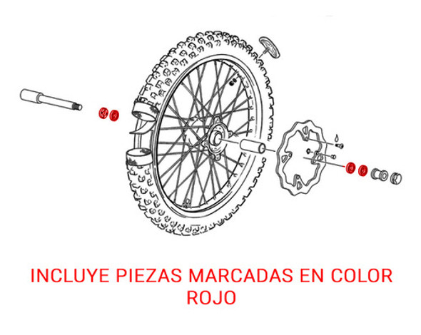 Set De Ruleman Reten Rueda Delantera Sherco Se 250 - Se 300 1