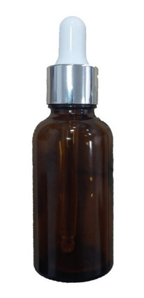 Frasco De Vidrio Ambar De 30ml Con Cuenta Gota Plata (x 20) 0