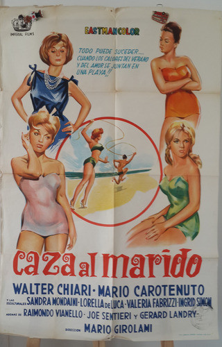Afiche Cine Poster Caccia Al Marito Mondaini Mario 1960 0