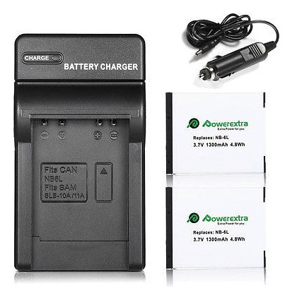 2 X Batería Nb - 6l De Nb-6lh + Cargador Para Canon Powersho 1