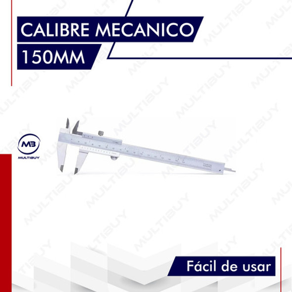 Calibre Mecanico 150 Mm Manual Acero Inoxidable Con Estuche 1