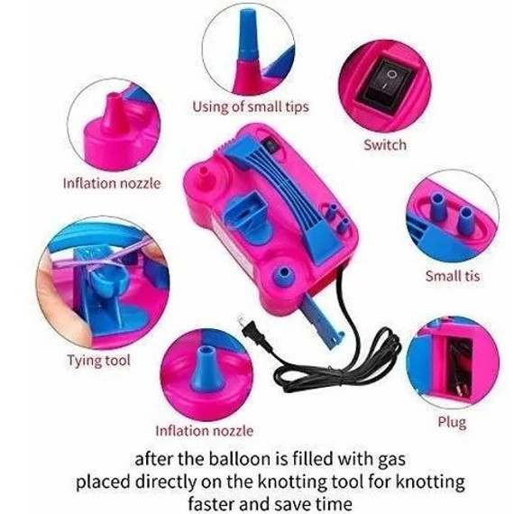 Máquina Inflador De Globos Eléctrico Con 2 Inyectores Cumple 1 Máquina Inflador De Globos Eléctrico Con 2 Inyectores Cumple 1