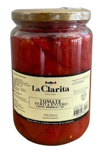 Tomate Perita X600ml- La Clarita- Sin Tacc 0