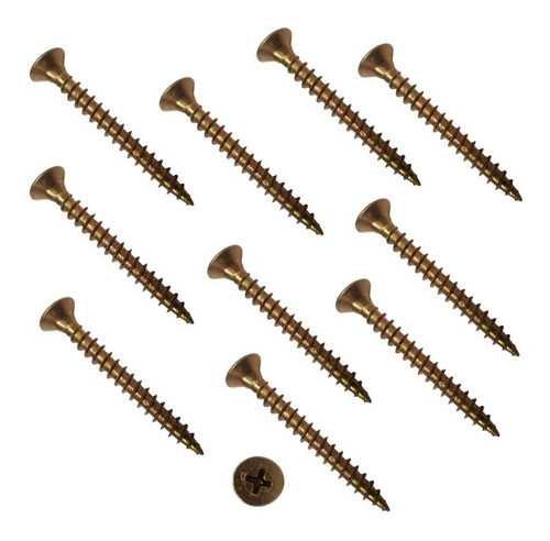 Tornillo Drywall Dorado Madera Fix 6x1 1/2 38mm X200u 1