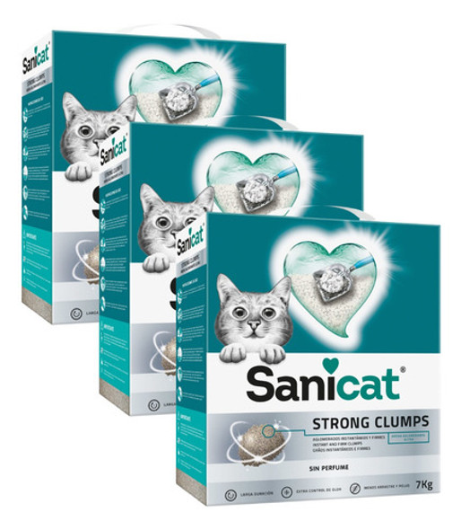 Arena Aglomerante Sanicat 3 X 7 Kg (21kg) - Happy Tails 0 Arena Aglomerante Sanicat 3 X 7 Kg (21kg) - Happy Tails 0