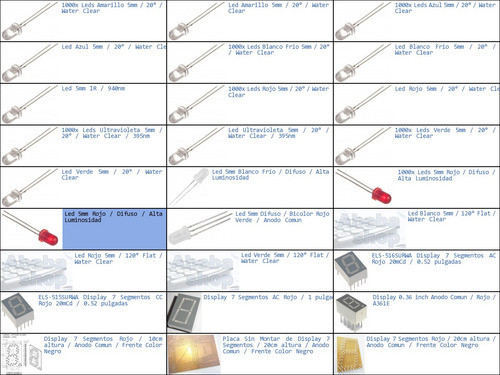 1x Led 5mm Rojo Difuso Alta Luminosidad Brillo Cartel Luz 1