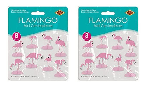Beistle 16 Piezas Flamingo Mini Centros De Mesa Decoraciones 1