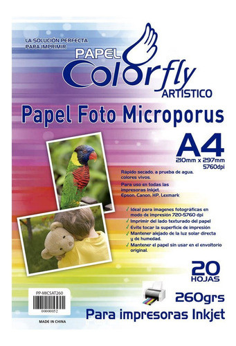 Papel Microporus Satin Fotográfico A4 260g Pack X2 Disershop 0