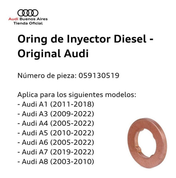 Oring De Inyector Diesel Volkswagen Touareg 2004 Al 2012 1
