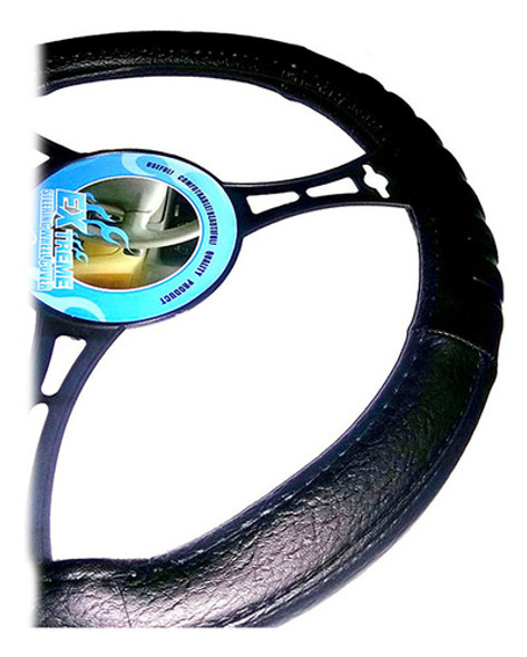 Cubre Volante De Cuero Negro Con Relieve Talle L 1