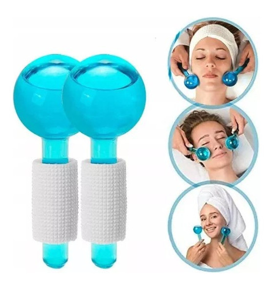 Par De Ice Roller Masajeador Facial Frio Antiarrugas 1