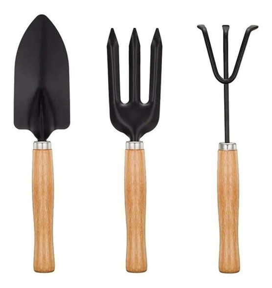 Set De Jardineria De 3 Piezas  Pala, Rastrillo, Removedor 0