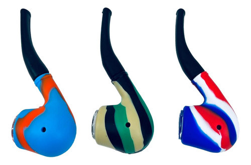 Pipa Silicona Goma Flexible Cazuela Vidrio Colores Boquilla 1