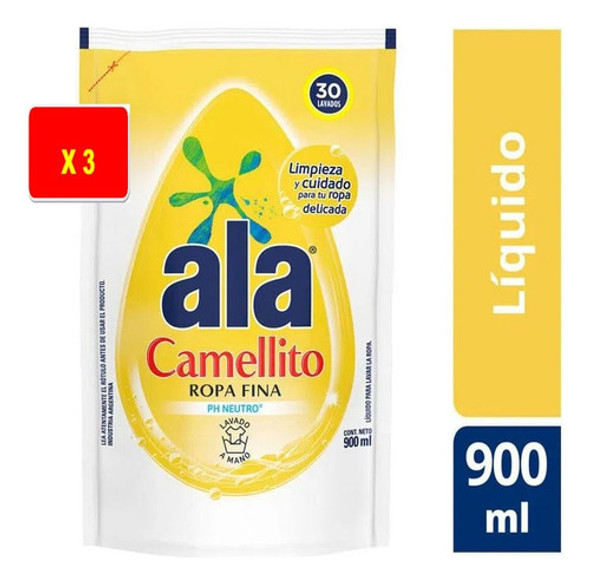 Jabón Líquido Ropa Fina Ala Camellito Lavado A Mano X 3 Uni 1 Jabón Líquido Ropa Fina Ala Camellito Lavado A Mano X 3 Uni 1