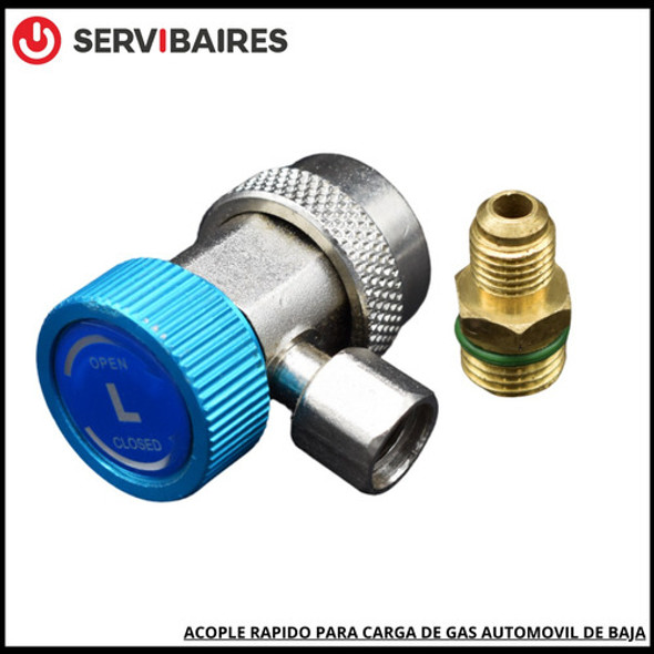 Valvula Acople Rápido Baja 1/4 Aire Automotor Azul Macho 1
