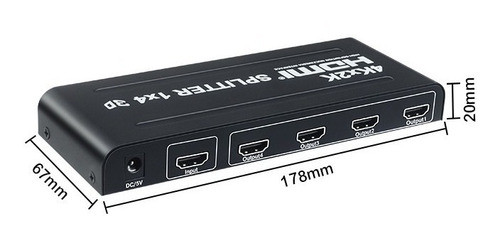 Splitter Hdmi 1x4 1 Entrada 4 Salidas 1080 4k C/fuente 7831k 1