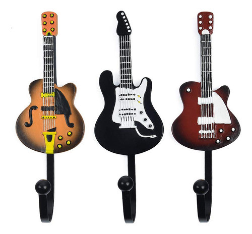 Kungyo Ganchos Decorativos Con Forma De Guitarra Vintage Par 0
