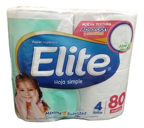 Papel Higienico Elite Hoja Simple 80mx 4 Rollos Pack 3 Unid 0