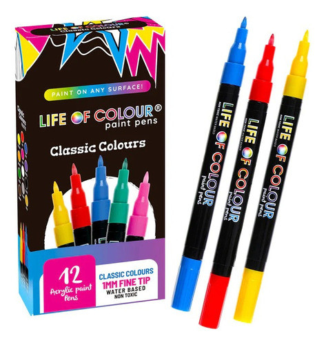 Marcadores Acrilico 1mm - X12 Clasico Life Of Colour 0