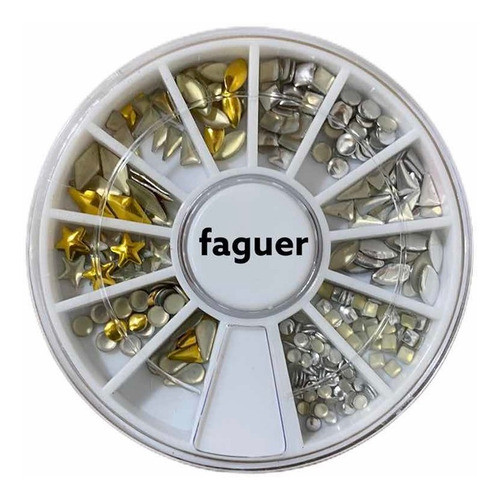 Blister De Tachas Plateada Y Dorada, Deco De Uñas, Nail Art 0