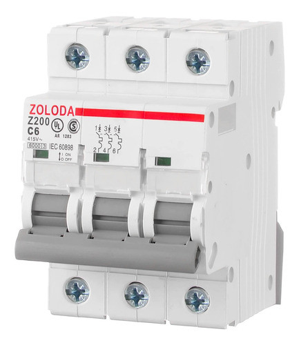 Interruptor Termomagnetico Zoloda Acb306c06 Tripolar 6a 0