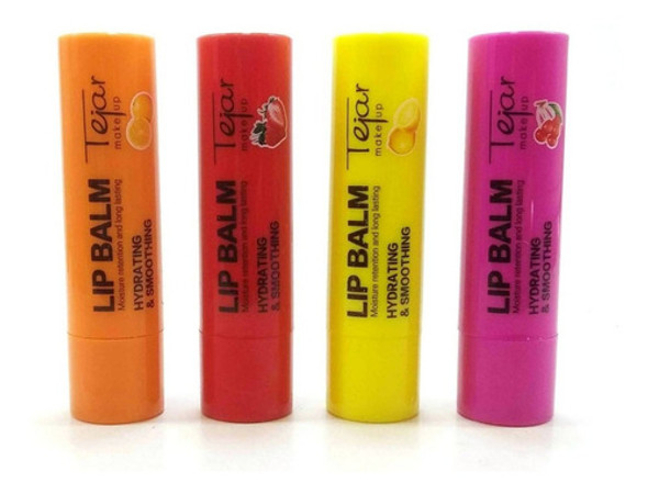 Brillo Balsamo Labial Lip Balm Tejar Fruit Set De 4 Unidades 0
