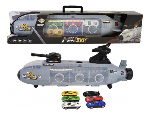 Submarino Militar Con Porta Vehículos 55x12cm 0