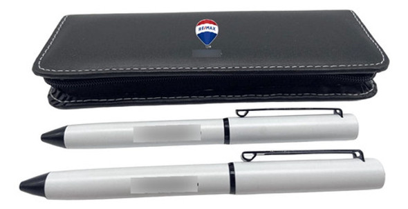 2 Boligrafos Personalizados C/caja Ecocuero Empresa Souvenir 0