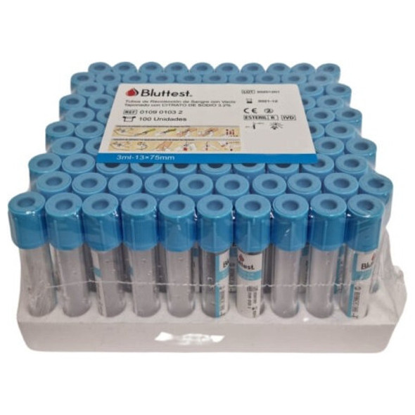 Tubo Citrato De Sodio 3,2% De 3ml Para Vacio X100u 0 Tubo Citrato De Sodio 3,2% De 3ml Para Vacio X100u 0