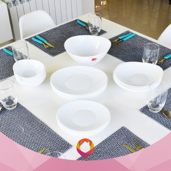 Set X25 Piezas Platos Vidrio Templado Opal Opalinos Ovalados 1 Set X25 Piezas Platos Vidrio Templado Opal Opalinos Ovalados 1