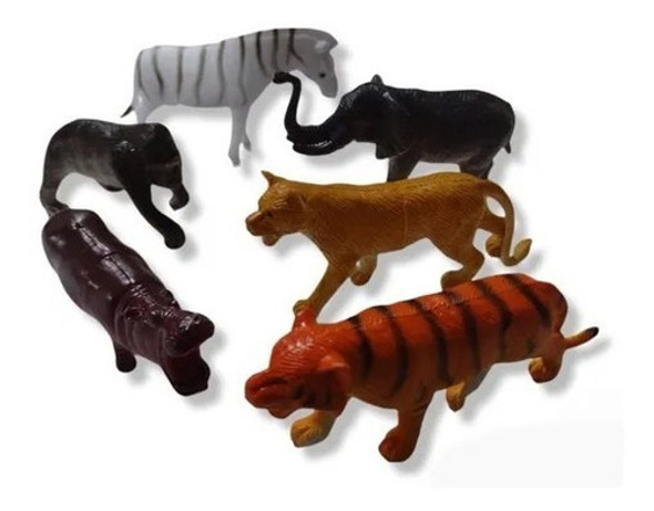 Animales Selva Tigre Cebra Elefante Set Goma Mini 0 Animales Selva Tigre Cebra Elefante Set Goma Mini 0