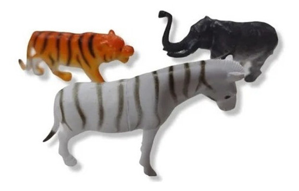 Animales Selva Tigre Cebra Elefante Set Goma Mini 1 Animales Selva Tigre Cebra Elefante Set Goma Mini 1