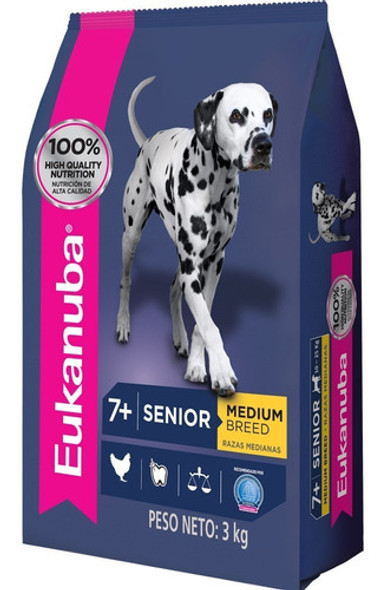 Comida Perro Eukanuba Senior Razas Medianas 3kg + Envío* 0