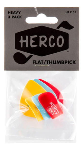 Jim Dunlop He113p Púas Planas, Pesadas, Paquete 0