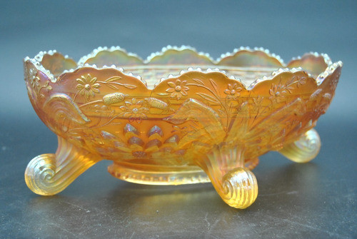 Antiguo Centro De Mesa Vidrio Cristal Fuente Vintage Retro 0