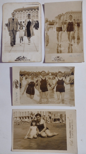 4 Foto Postales Antiguas Gente En La Rambla De Mar Del Plata 0